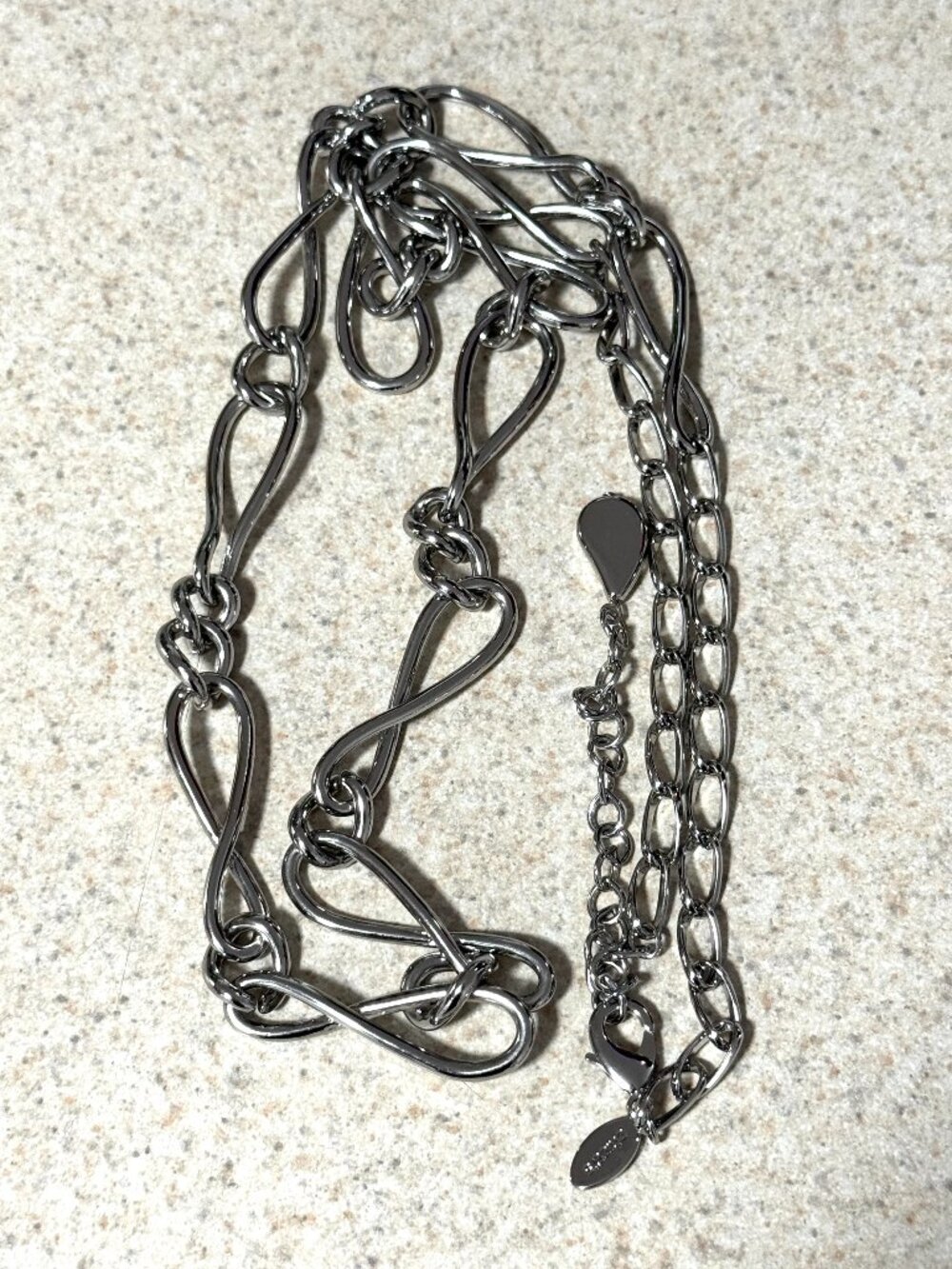 Chico's Silver Chain Metal Belt Eternity Knot Link Gorgeous Marked
